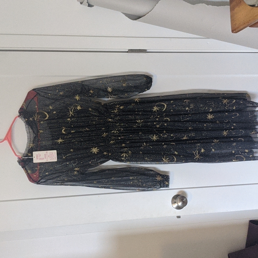 See through moon and stars midi dress